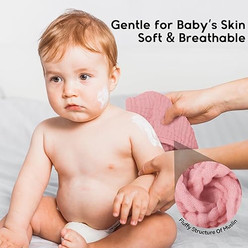 Miniatura 4 de Paños de muselina para eructos para bebé, 100% algodón, para niños y niñas, grandes, 20 x 10 pulgadas, extra suaves y absorbentes, paquete de 12