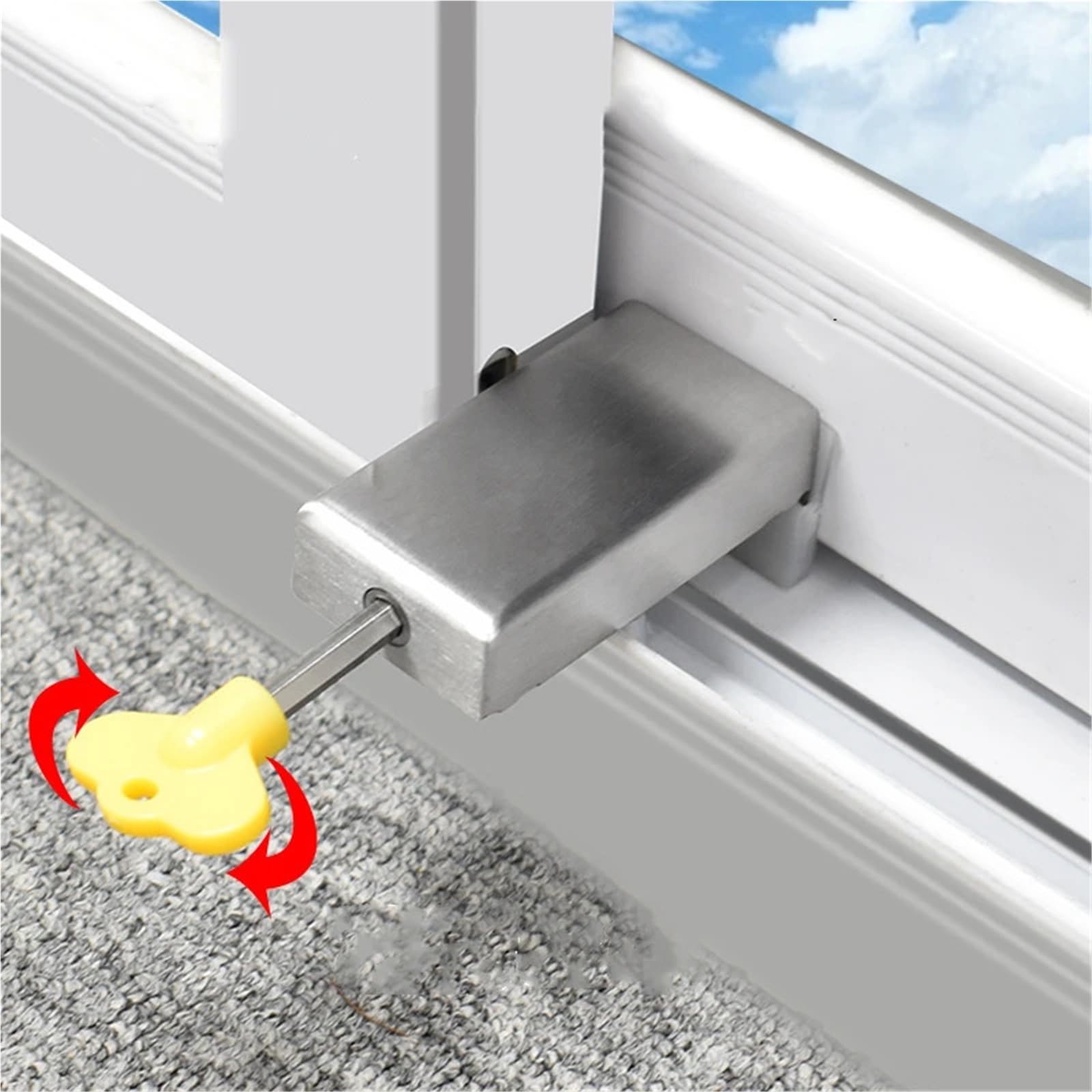 Blokada okna przesuwnego ze stopu aluminium | Typ 1-3, 8 szt.: Do ryglowania okna przesuwnego(Type -2)