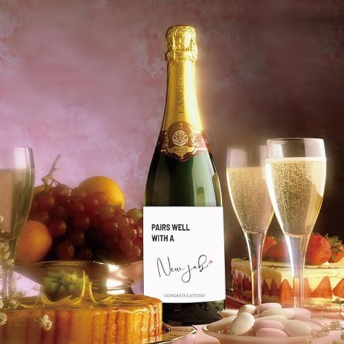 Miniatura 6 de 4 etiquetas de vino de trabajo, combina bien con calcomanías para botellas de vino de un nuevo trabajo, etiquetas de vino de nueva vida, regalo de