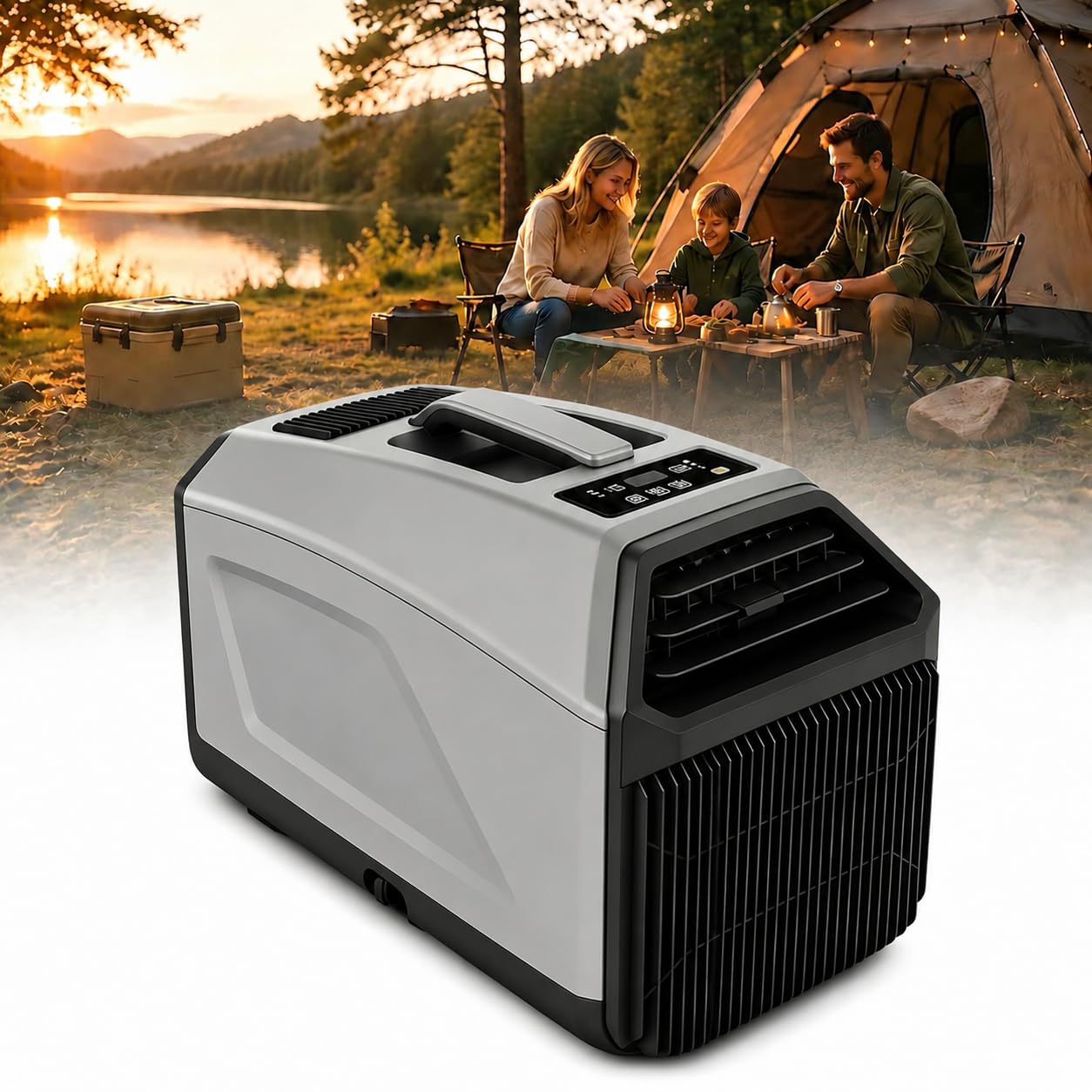 KPOUYYDS Portable AC Unit, Tent Air Conditioner - 4500/5100 BTU Dual Hose RV Cooler, 330W Low Wattage, 36dB Quiet for Camping, Van Life, Truck Cabins, Bedroom 4500BTU/AC