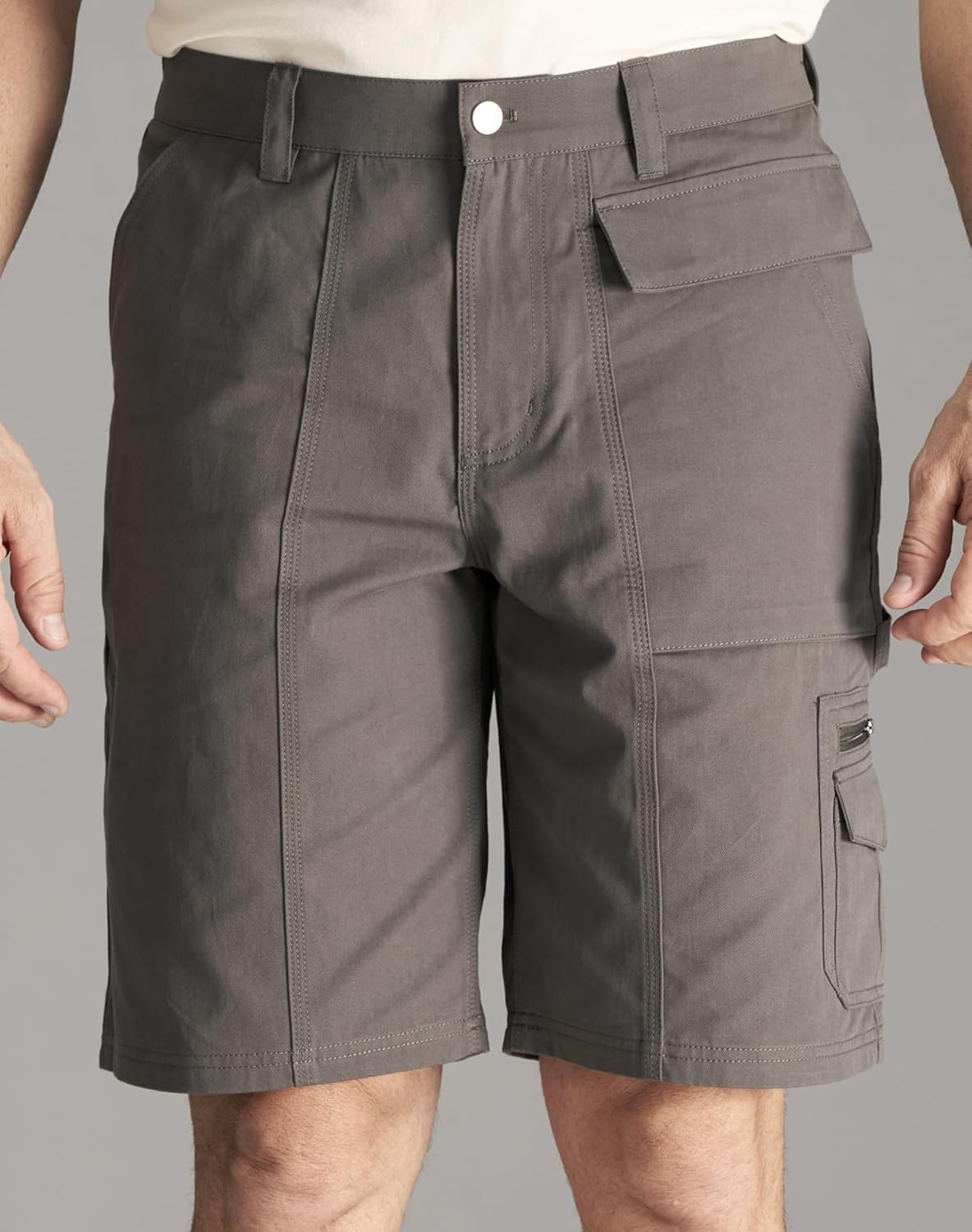 CHRONOLINE Men’s Cargo Shorts 2026 Spring Summer Regular Fit Cotton Workwear Utility Carpenter Shorts with Pockets