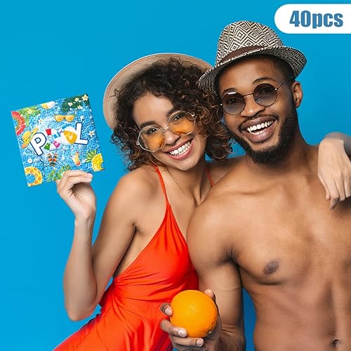 Miniatura 5 de Suministros para fiestas en la piscina, 40 servilletas de verano con temática de fiesta en la piscina, servilletas de papel desechables Hello Summer
