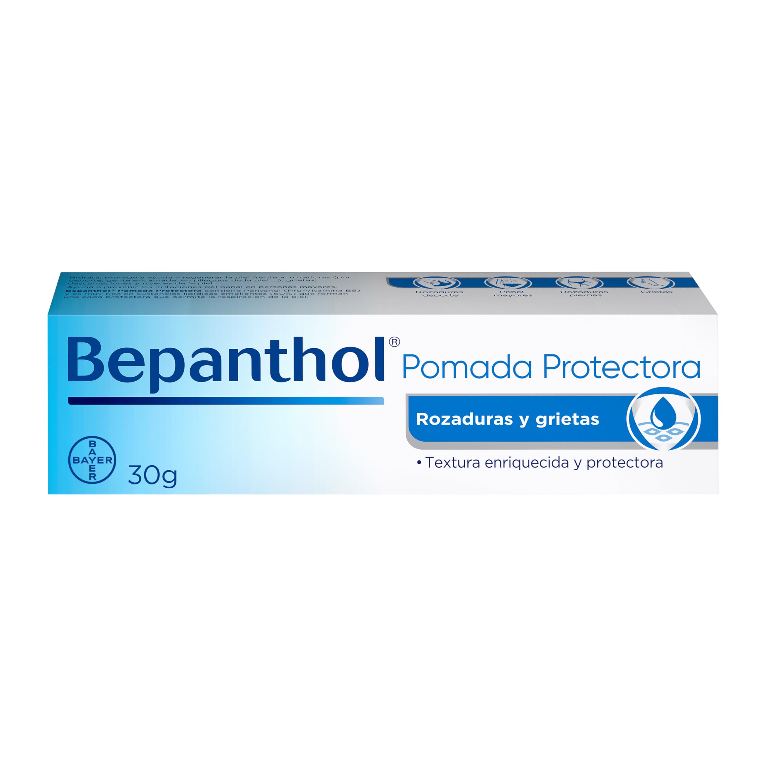 Bepanthol Pomada Protectora Hidratante, Protege y Regenera la Piel Seca, Irritada o Sensibilizada por Factores Externos, 30 g