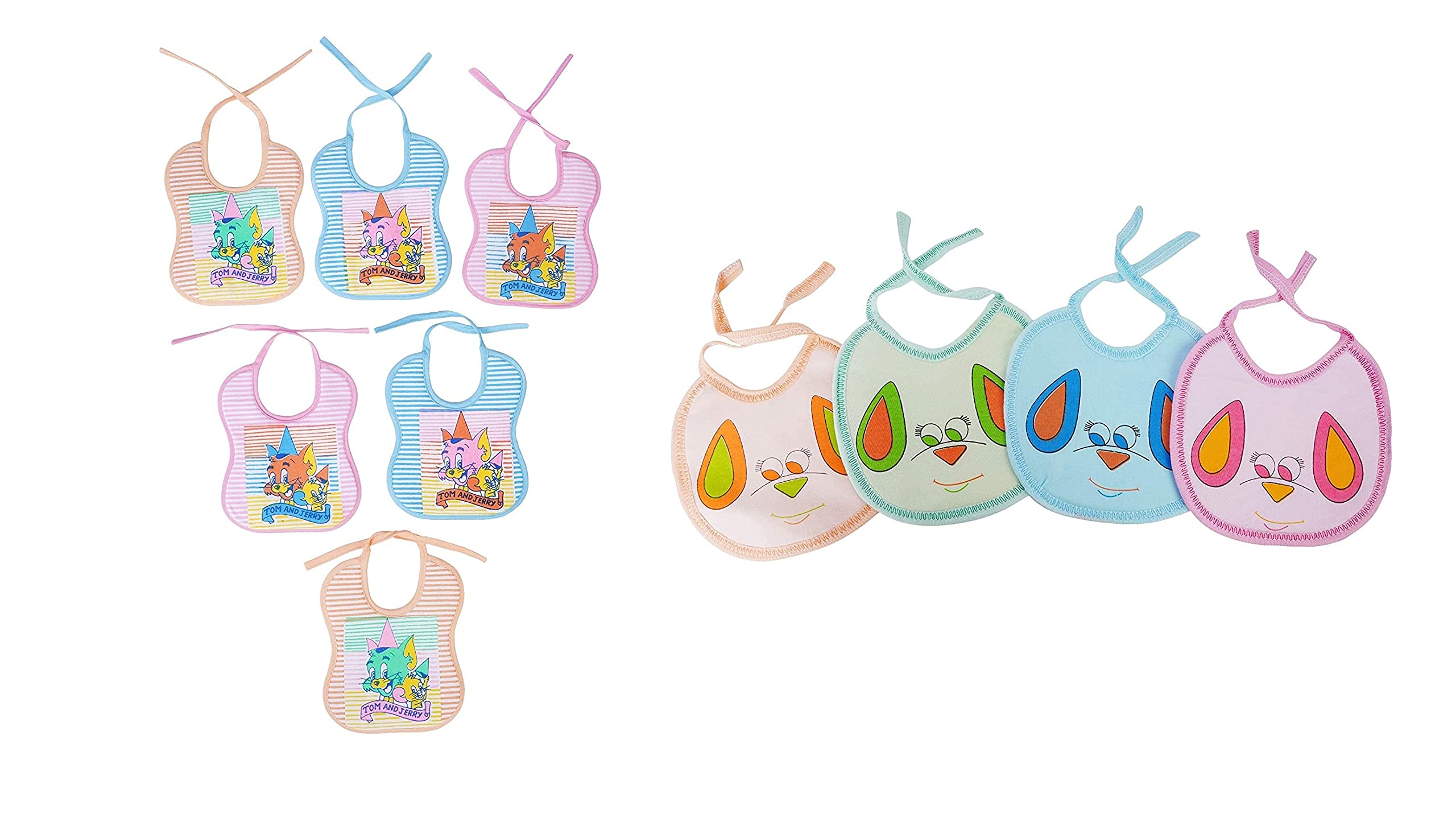 Da Anushi Soft Cotton Washable & Reusable Multicolor Highly Absorbing/Comfortable and Easily Adjustable Feeding Bibs In Apron Style For Babies,Toddlers,Infants-picture-19
