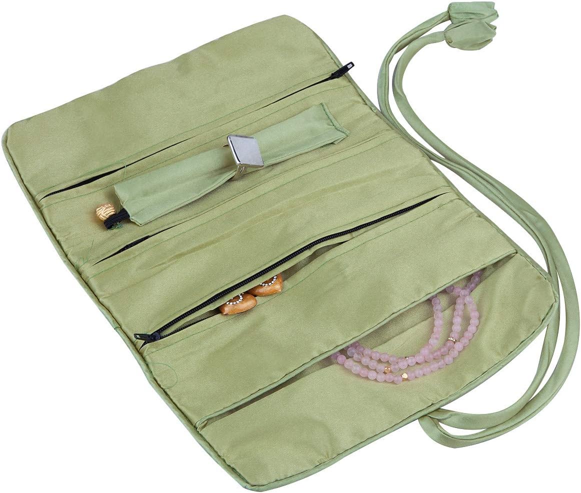 Mookaitedcor Garden Design Embroidered Jewellery Roll with Beautiful Flowers, Bag Organiser for Earrings Necklaces, Bracelets - Image 5
