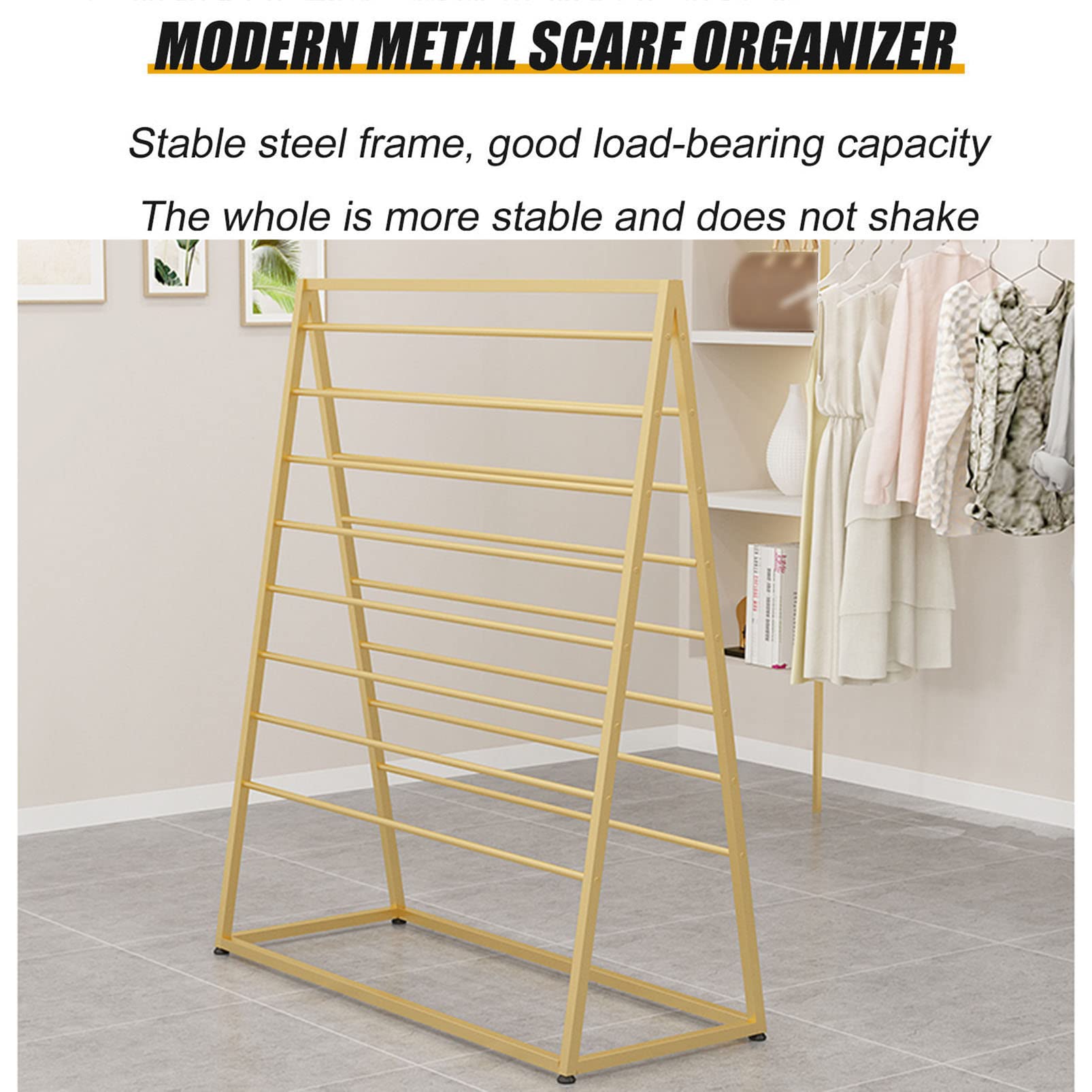 Schalhalter, Bodenständer für Schrankaufbewahrung, Metallrohrregal, Hosenbügel, für Einzelhandel, Decken-Organizer