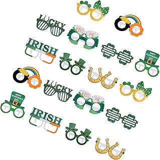 18 Pçs Armação De Óculos Irlandesa Festival Vestir-Se Novidade Óculos De Festa Dia De São Patrício Cabine De Fotos Decoração Irlandesa Presentes Fotográficos Óculos Engraçados