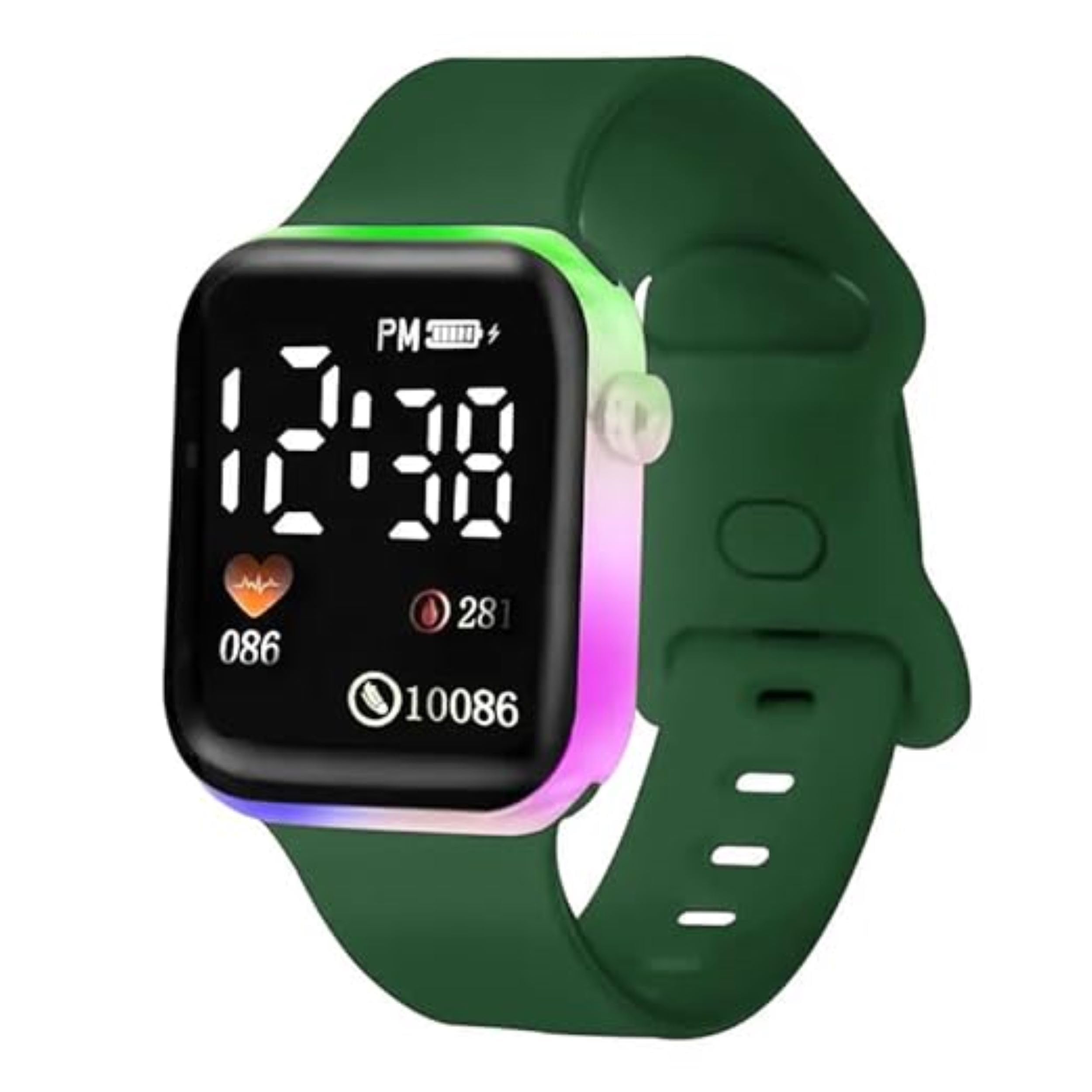 MVS LED Digital Square/Rectangular Dial | Date & Month Display | Range of Color | Sports Watches | for Boys & Girls | (Green Disco) (B0CW654VTH) Amazon Price History, Amazon Price Tracker