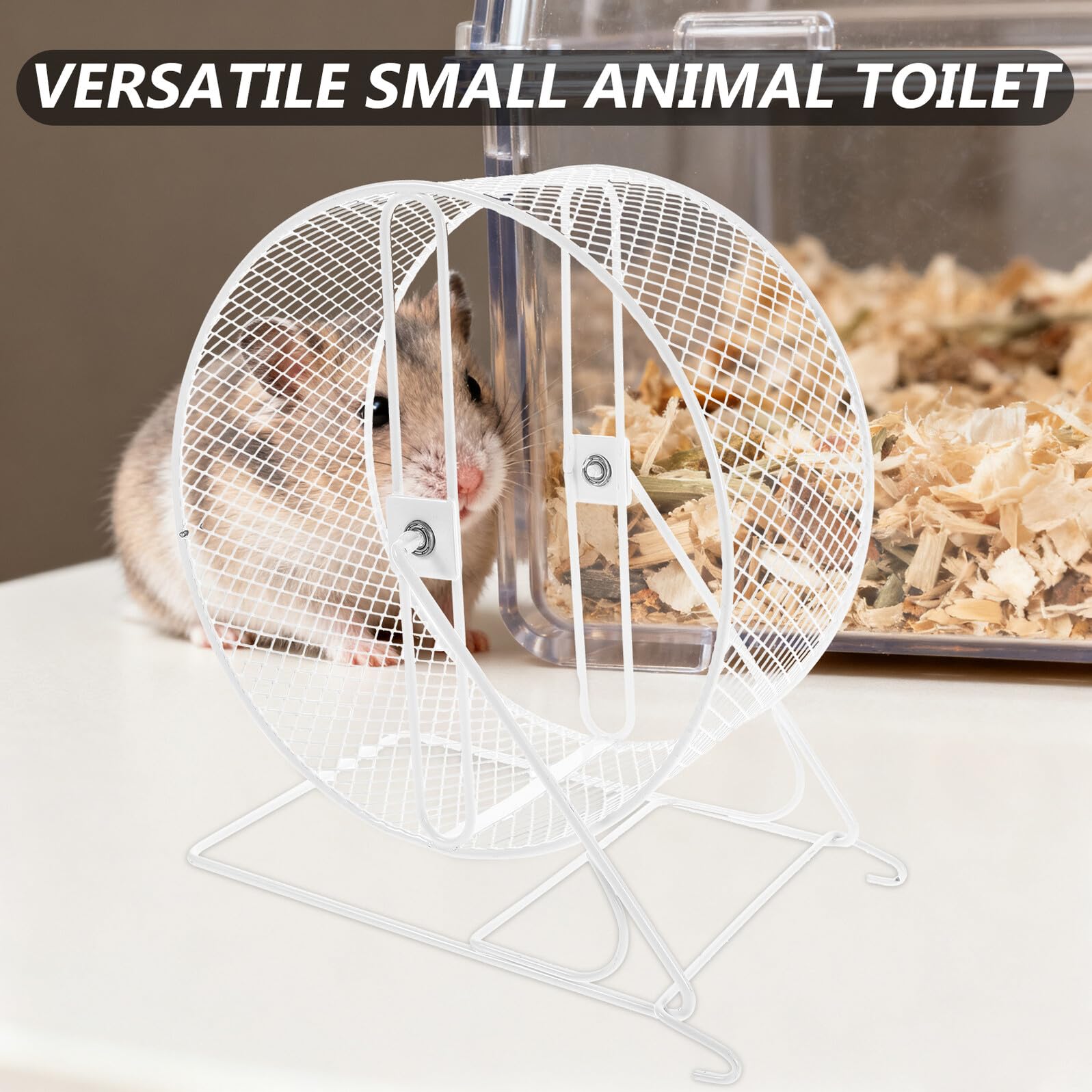 Rueda Ejercicio Silenciosa para Hámster y Pequeños Roedores Metal Instalación Fácil Compatible con Jerbos y Ratones Juguete para Actividad Saludable