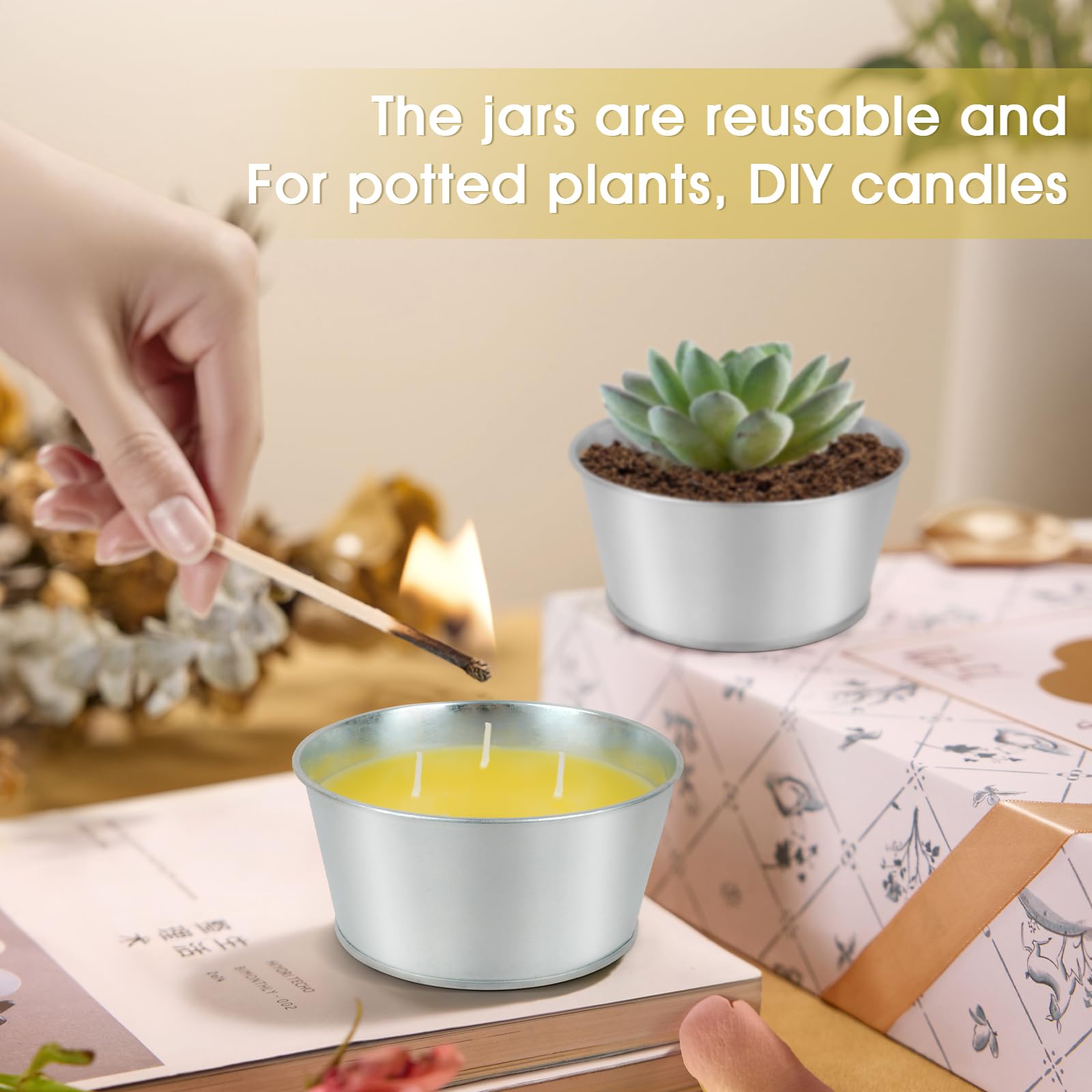 Candele Citronella Esterno Grande, 2 * 15oz Velas Citronela Giardino Durata 150-190 Ore, 100% Naturale Cera di Soia con Vela Citronela Olio per Campeggio, Picnic, Barbecue e Interno Riunioni