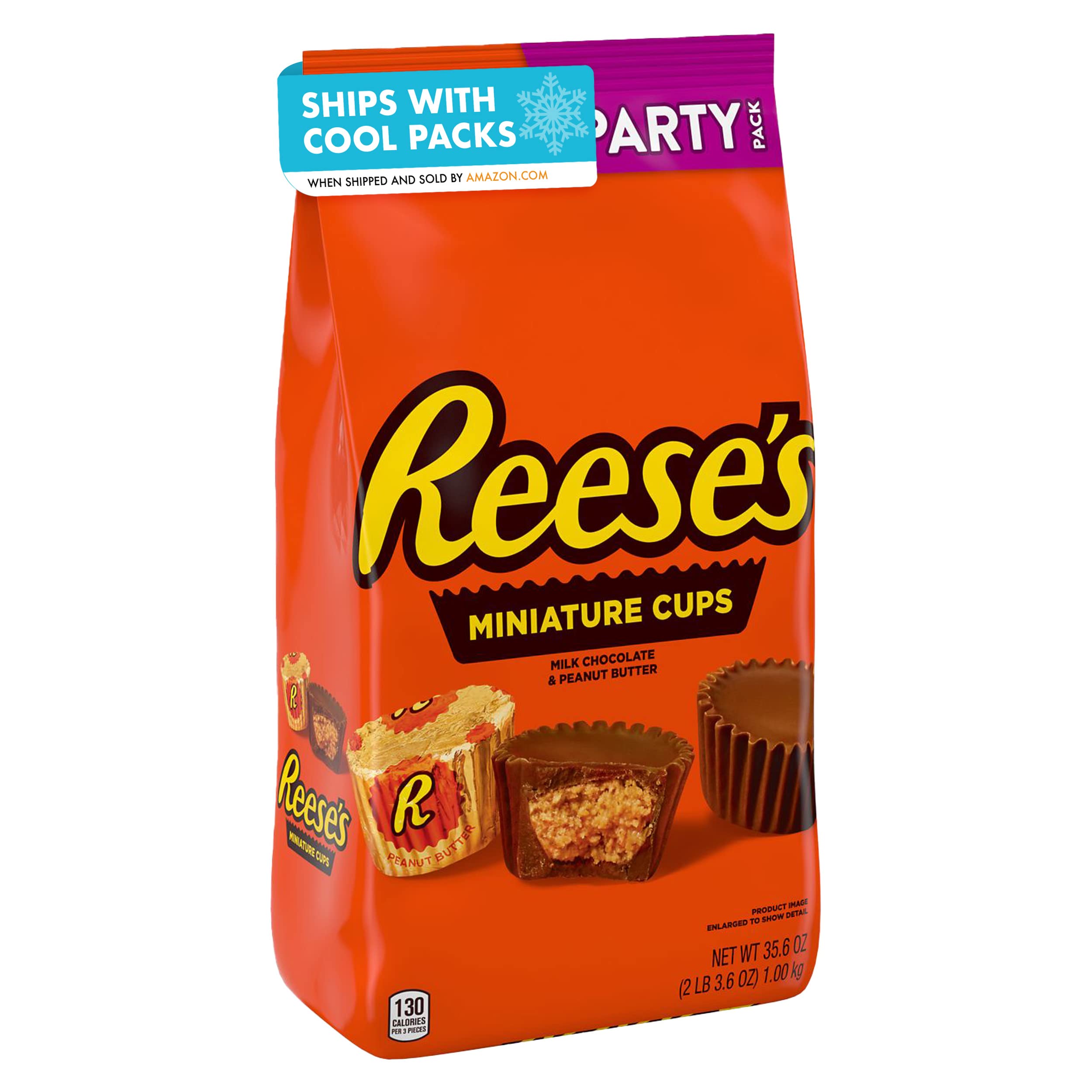 REESE'S Miniatures Milk Chocolate Peanut Butter Cups Candy, Individually Wrapped, Gluten Free, 35.6 oz Bulk Party Pack - Miniatures 35.6 oz.