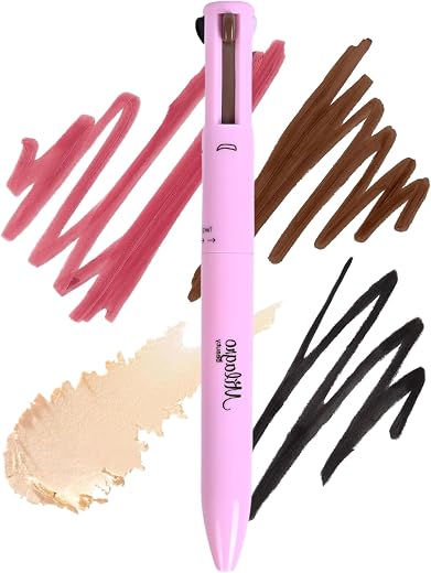 Milagro Beauty 4-In-1 Makeup Pen, Smudgeproof & Waterproof Eyeliner, Lip Liner, Highlighter & Eyebrow Pencil With Rich Col...