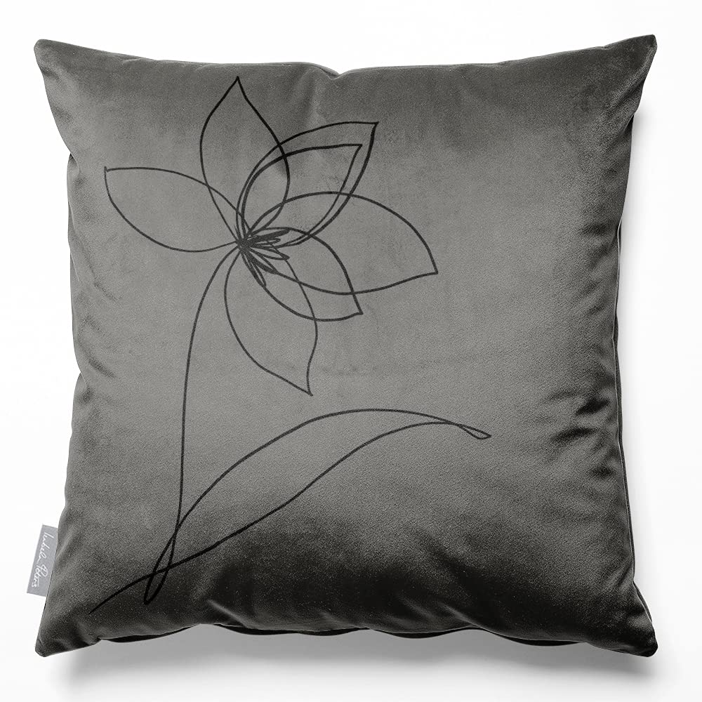 Izabela Peters Beluga Velvet Cushions - Eco-Friendly, 40 Cm, Flower - Chair & Sofa Cushions