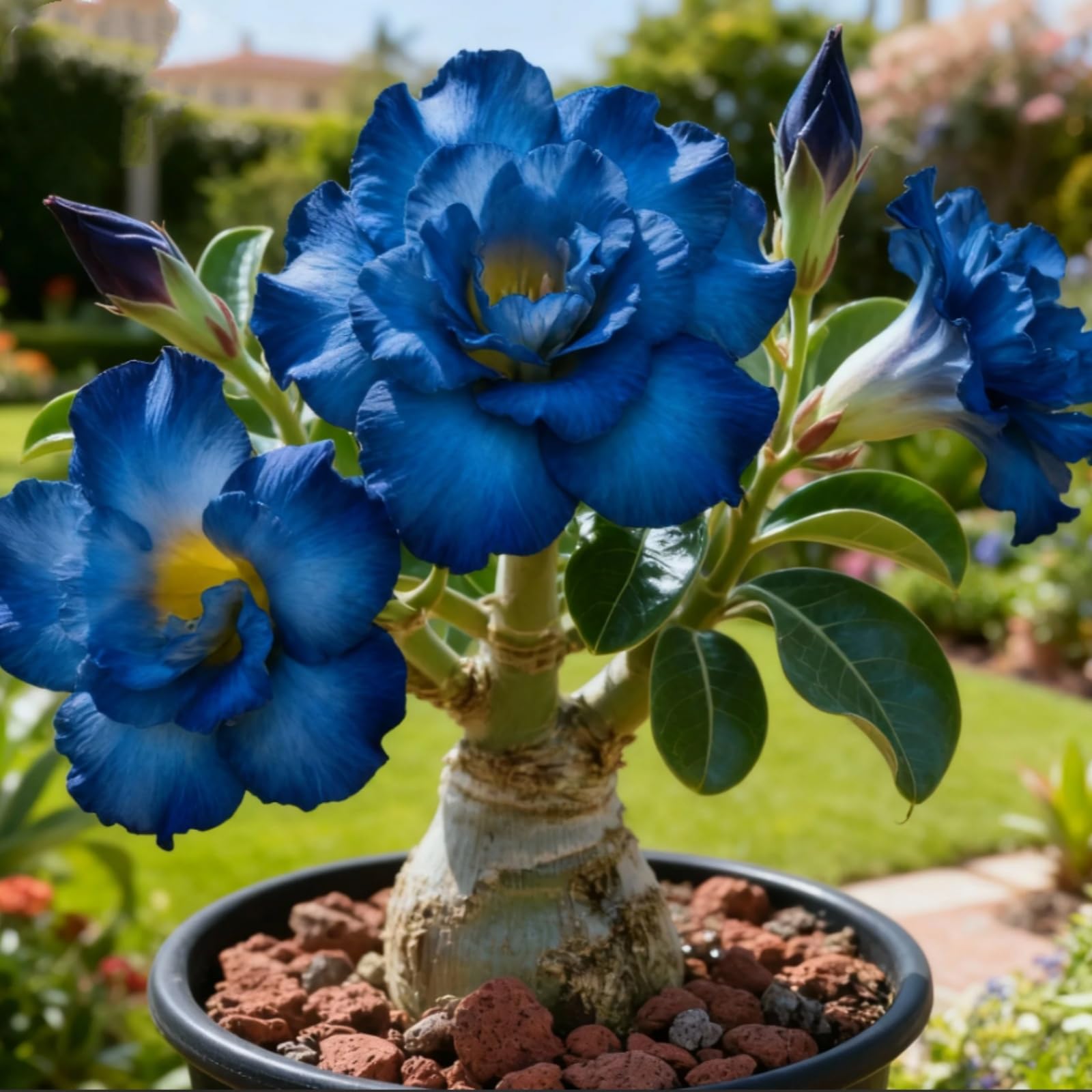 Desert Rose Bulbs — Cold-Hardy & Drought-Tolerant — Easy to Cultivate — Suitable for Indoor & Outdoor Display — Ideal for Beginners-4 Bulbs-G