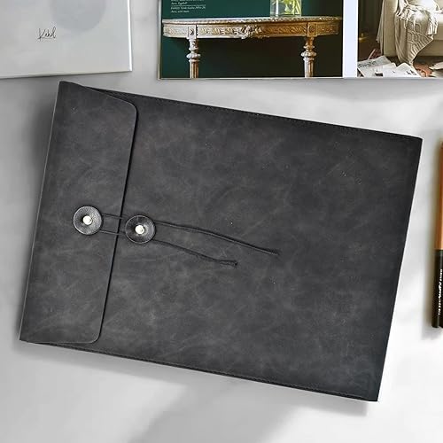 Miniatura 7 de VANRA Carpetas verticales de piel sintética para archivos, organizador de documentos expandibles, cartera de carpetas de bolsillo para papel tamaño