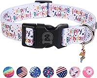 Vista 1 de MR. CHUBBYFACE - Collar de cumpleaños para perro con patrones, suave, ajustable, para perros pequeños, medianos y grandes