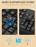 Wireless Keyboard and Mouse Combo - Ergonomic Full-Size Keyboard with Wrist Rest, Phone Holder, Quiet Typing, Power-Saving Sleep Mode, 2.4GHz USB Cordless Mouse for Windows Mac Laptop PC (Black)