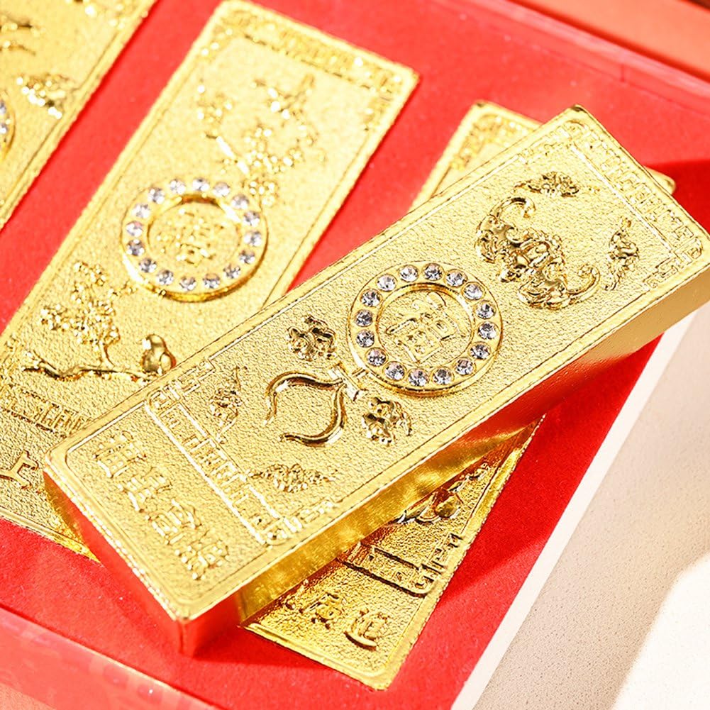 1 Set Aus Simulierten Antiken Goldbarren Aus Einer Legierung, Zehn Taels (10 Tael) Für Schmuckpräsentation Und Thematische Dekoration