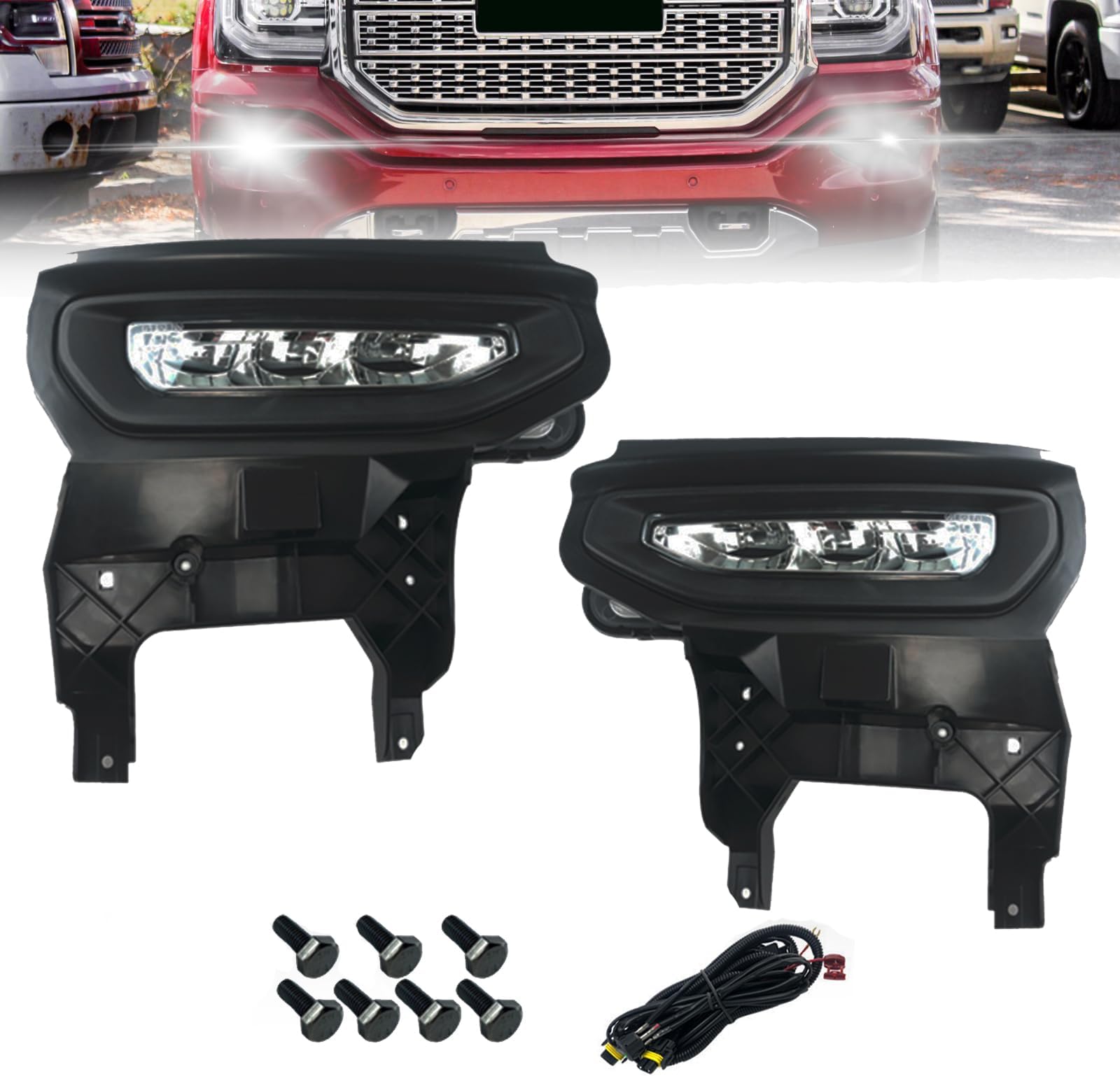 VLAND Faros Delanteros LED Aptos Para Chevy Silverado 1500 2016 2017 2018, Luces Delanteras Con Animacion Dinamica Y Luz De Respiracion Azul Y Senal