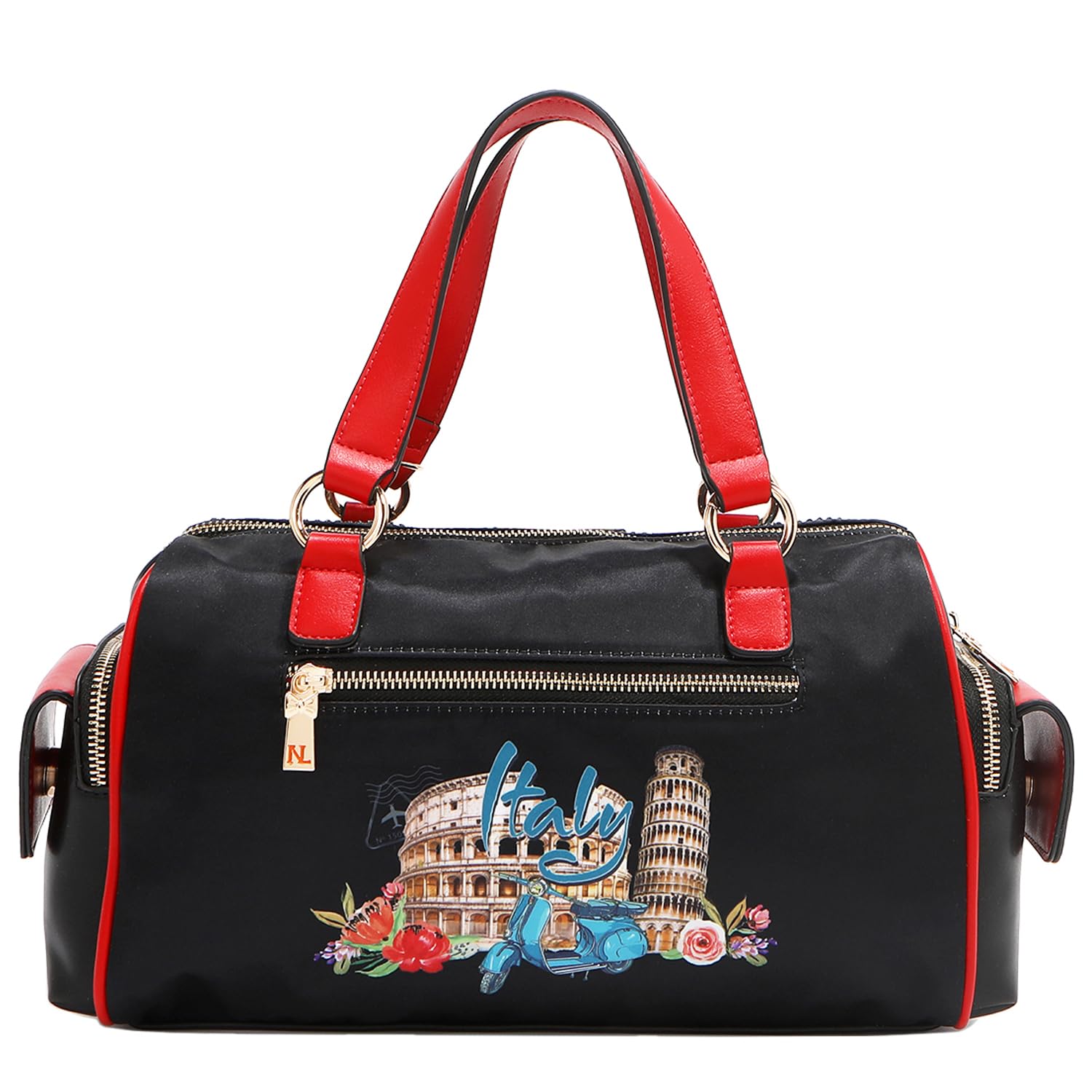 Nicole Lee Martha Travels Italy Wide Handbag, Vegan Leather, Rhinestone Embellished
