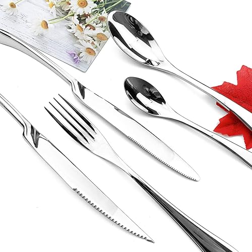 Miniatura 2 de Juego de 4 cucharas de té JASHII Elegant Life Good - Cucharita de acero inoxidable, cuchara de café, acabado espejado, apto para lavavajillas (plata