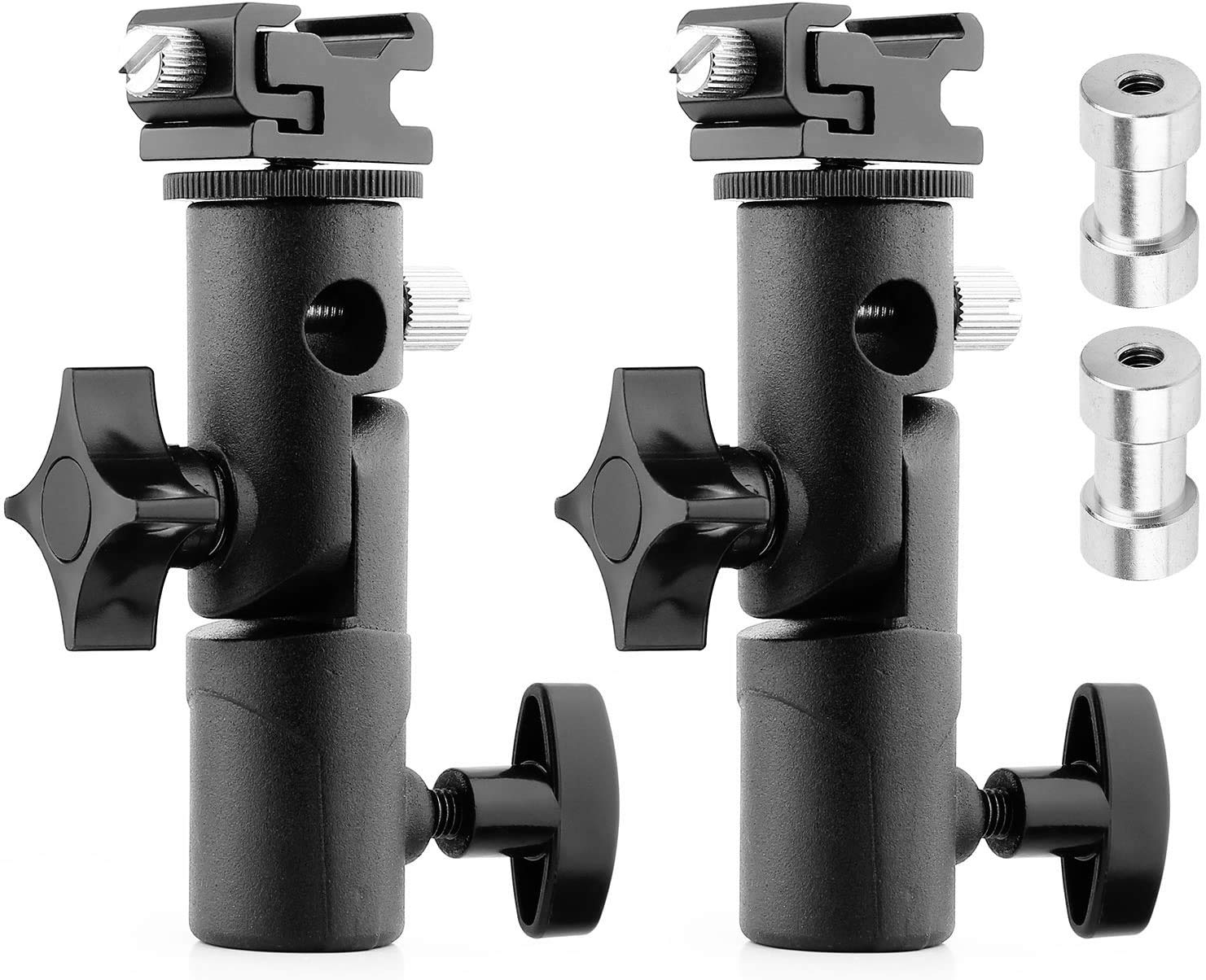 SHOPEE Branded E Type Camera Flash Speedlite Mount Swivel Light Stand Bracket with Umbrella Reflector DSLR and Other DSLR Flashes Studio Light LED Light(Pack of 2)-image-43