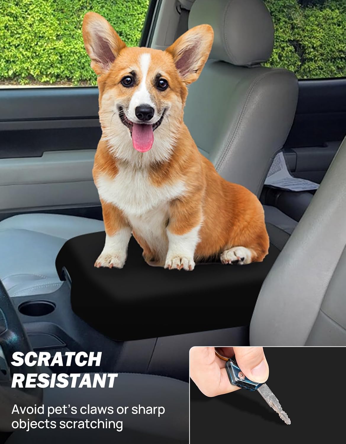 JOYTUTUS Center Console Cover Compatible with 2007-2017 Tundra, 2008-2018 Sequoia, Neoprene Arm Rest Armrest Cover for Car, Durable Middle Console Cover, Car Arm Rest Cover Replacement