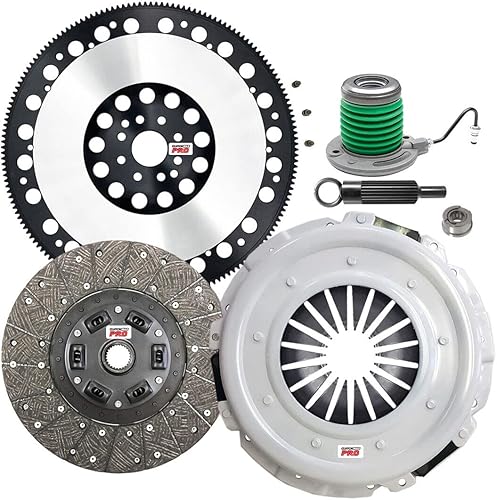 ClutchMax PRO Performance Stage 1 Kit de embrague con volante Chromoly con cilindro esclavo compatible con Ford Shelby GT500 Mustang 5.4L V8