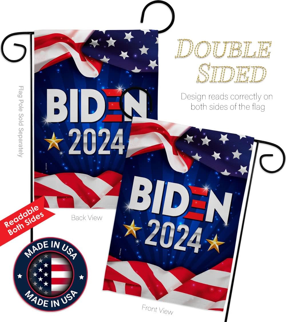 Biden Harris Flag US Garden Patriotic Vote President Democrat Republican Tea Party United State American Election House Banner Yard Gift Double-Sided, Thick Fabric, Small Flag Set w Wall Hanger