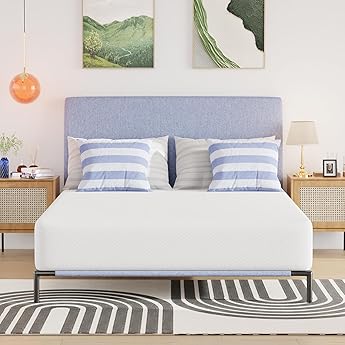 NapQueen Full Mattress, 6 Inch Charcoal Memory Foam Mattress, Full Bed Mattress in a Box, CertiPUR-US Certified, Medium Firm, Breathable Soft Fabric Cover, White