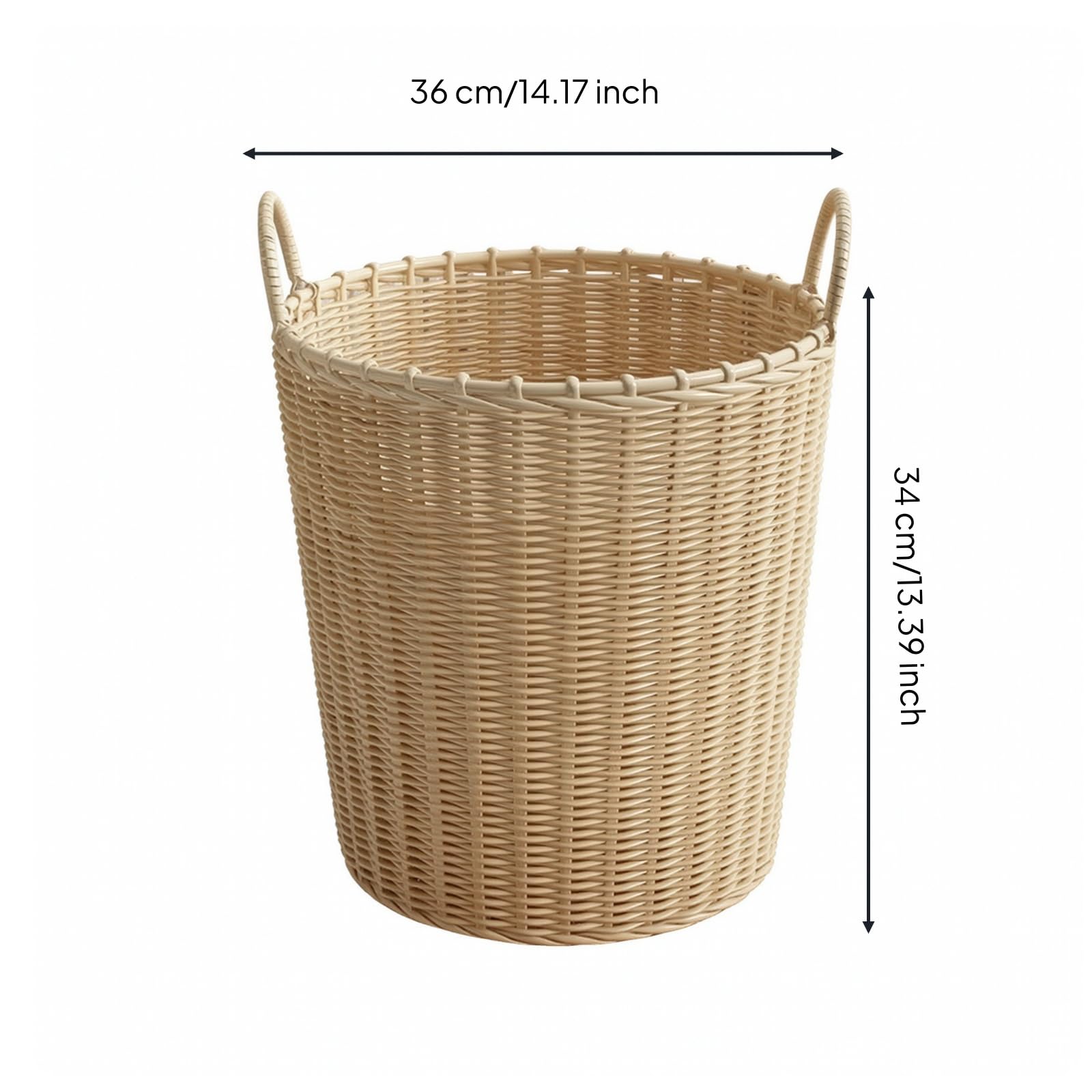 Atmungsaktiv Wäschekorb mit Tragegriff, Riesig, Höhe 45 Cm