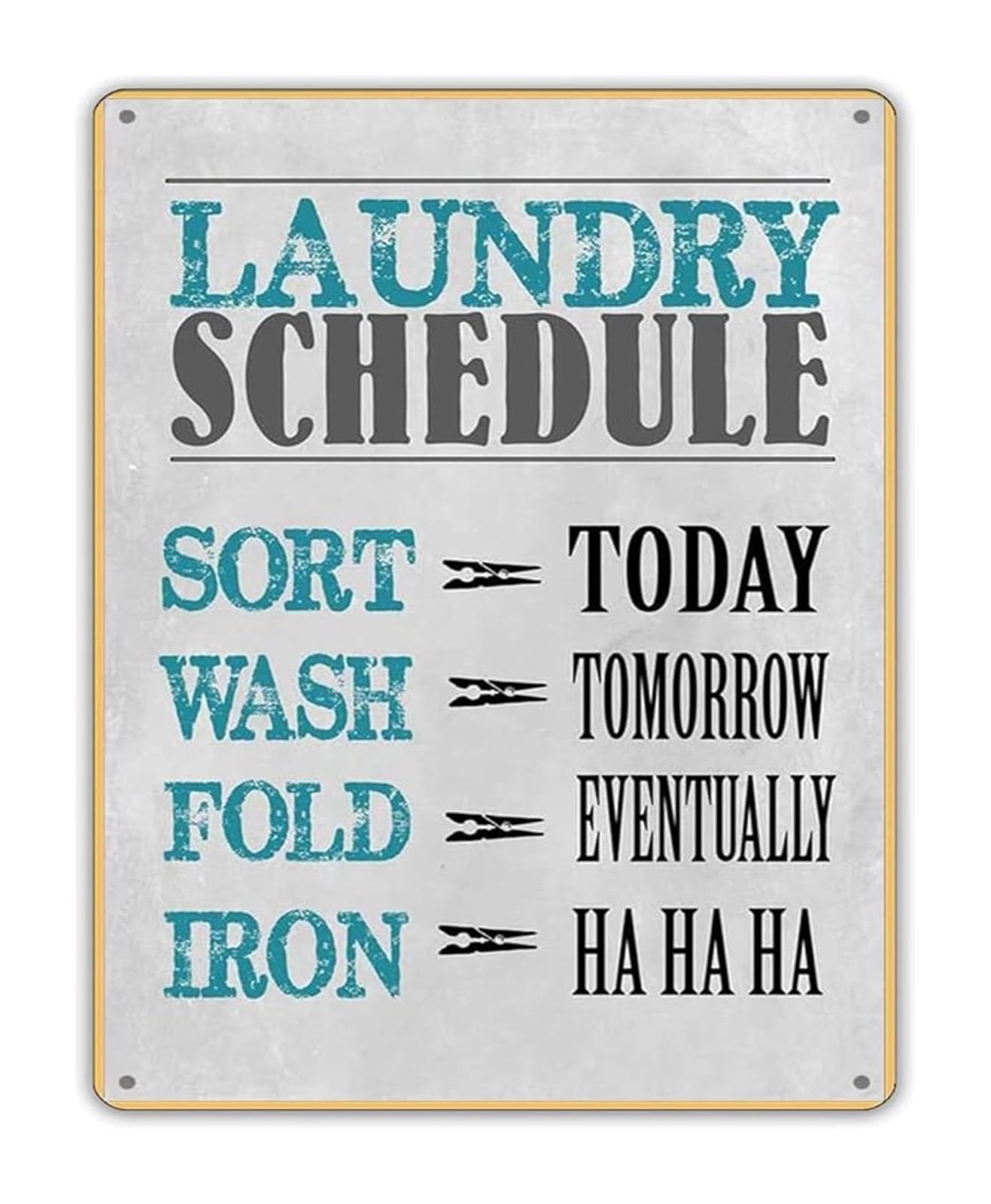 ZDVHOMCB Cute Laundry Room Quote Metal Sign Vintage Retro Farmhouse Decor for Utility Room or Mudroom Wall (8 X 12 in)