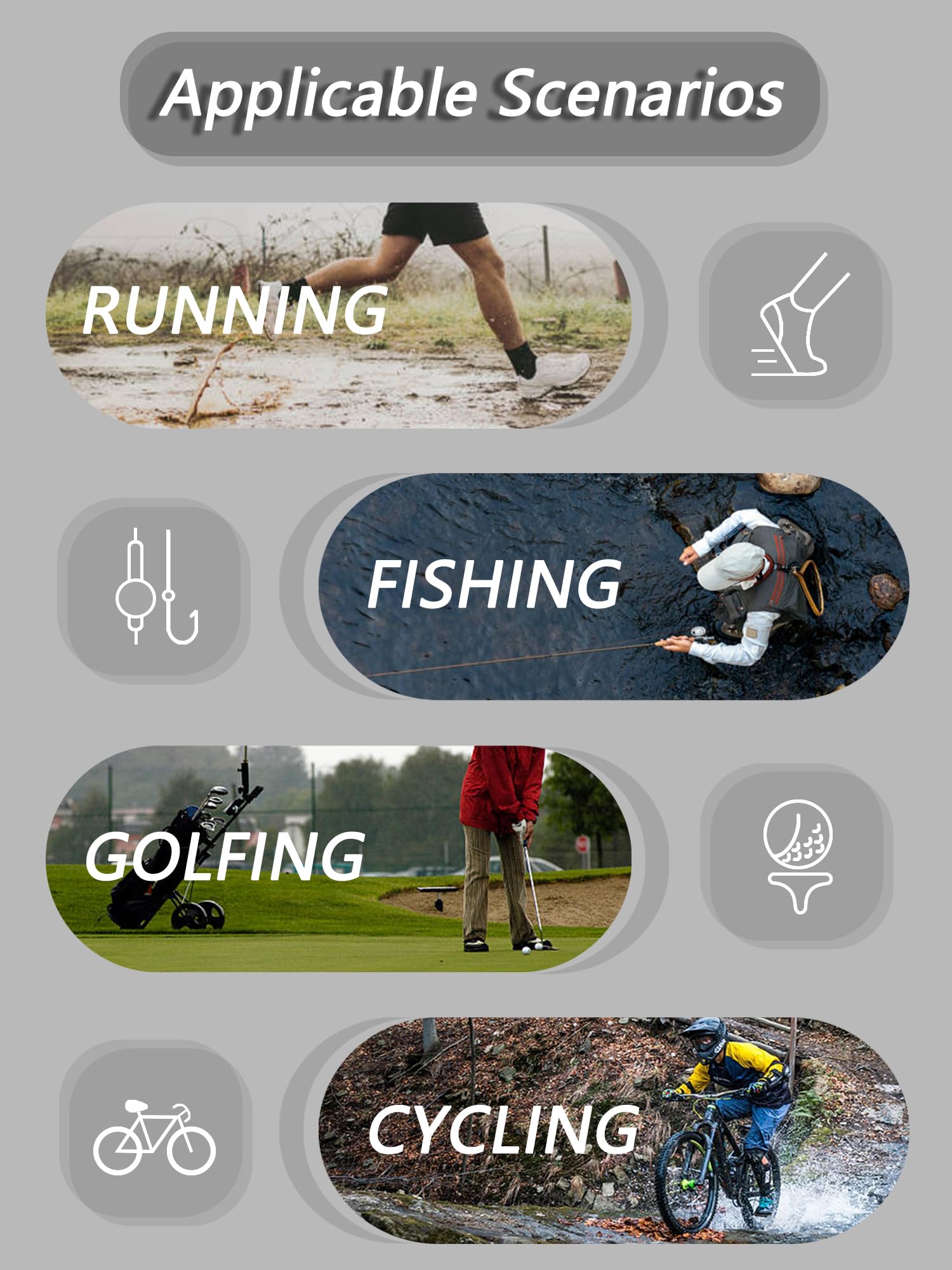 Gash Hao Calcetines impermeables unisex para hombre y mujer, calcetines tobilleros para esquí, senderismo, vadeo, pesca