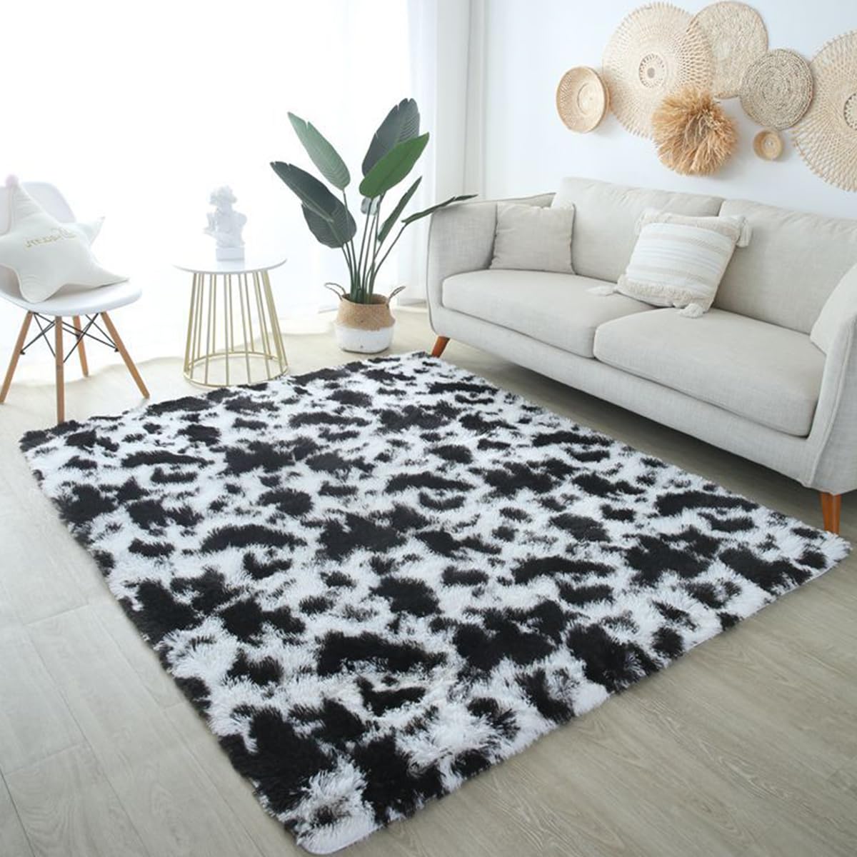 Tapis bleu dégradé anti-sol froid pour chambre d'enfant