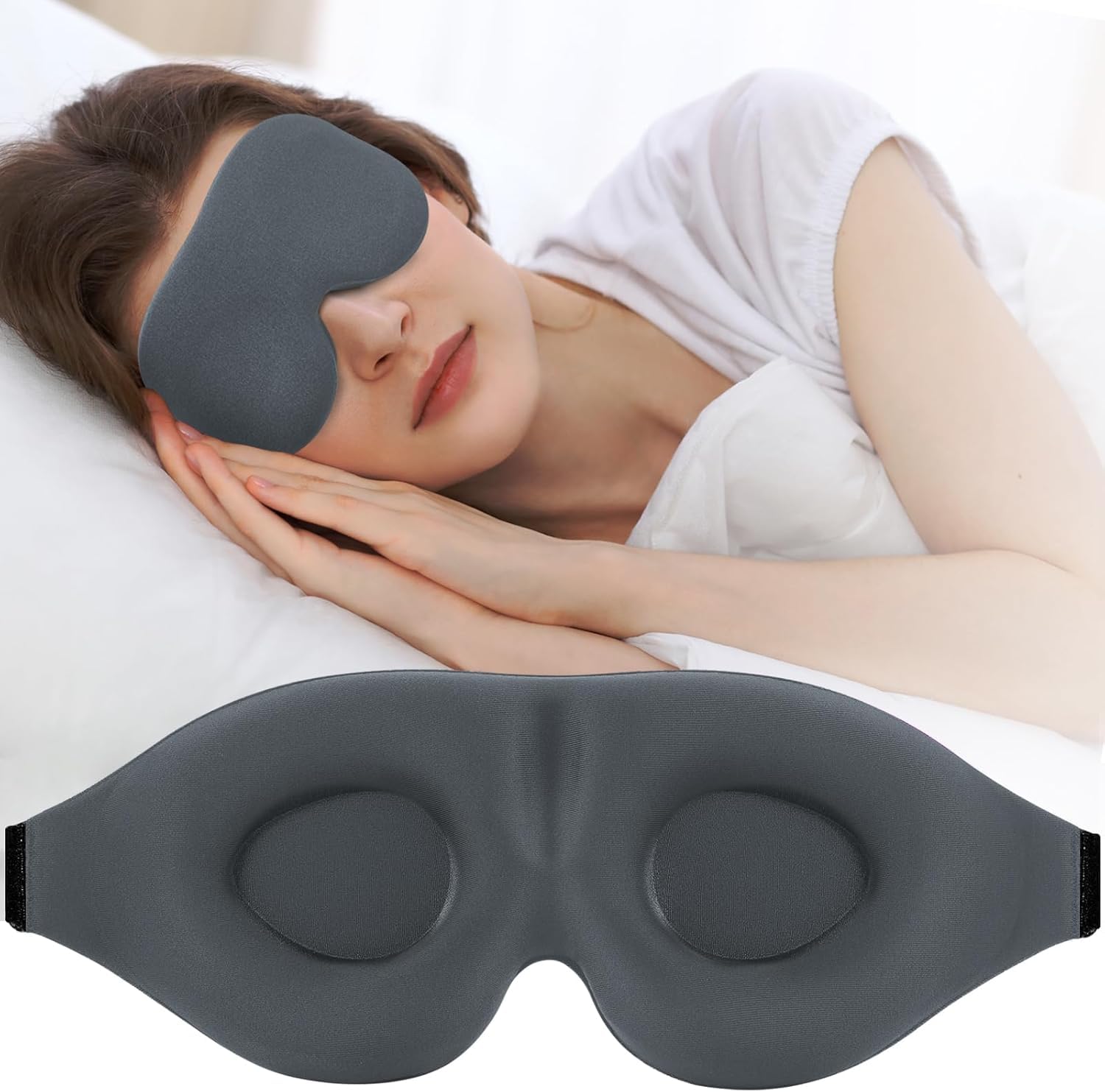 Defflo Sleep Mask for Side Sleeper, Complete Light Blocking 3D Sleeping Eye Mask, Soft Breathable Eye Cover for Women Men, Relaxing Zero Pressure Night Blindfold-image-32