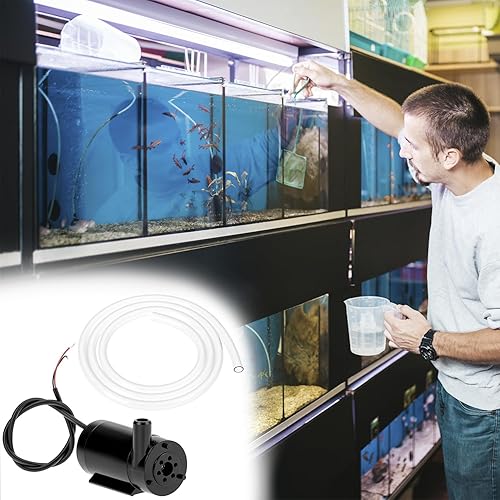Miniatura 8 de QWORK Mini bomba de agua sumergible, 4 unidades DC 3-5V bomba de agua con 2 tubos (1M) para pecera, acuarios, estanque