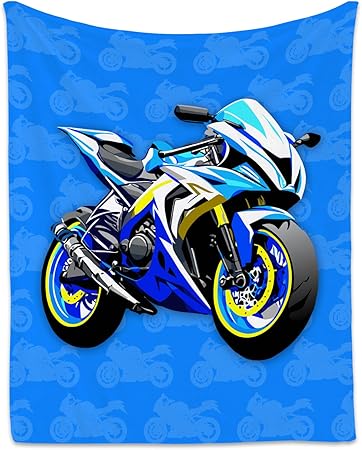 Kids Blanket for Boys, Cozy Soft Motorcycle Blanket Gifts for Kids, Cute Flannel Throw for Couch Office, 30x40 Inches