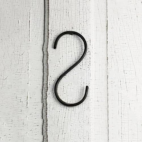 Miniatura 7 de Wowser Juego de 3 ganchos colgantes en forma de S de metal negro, herramientas de organización multiusos, 7 pulgadas