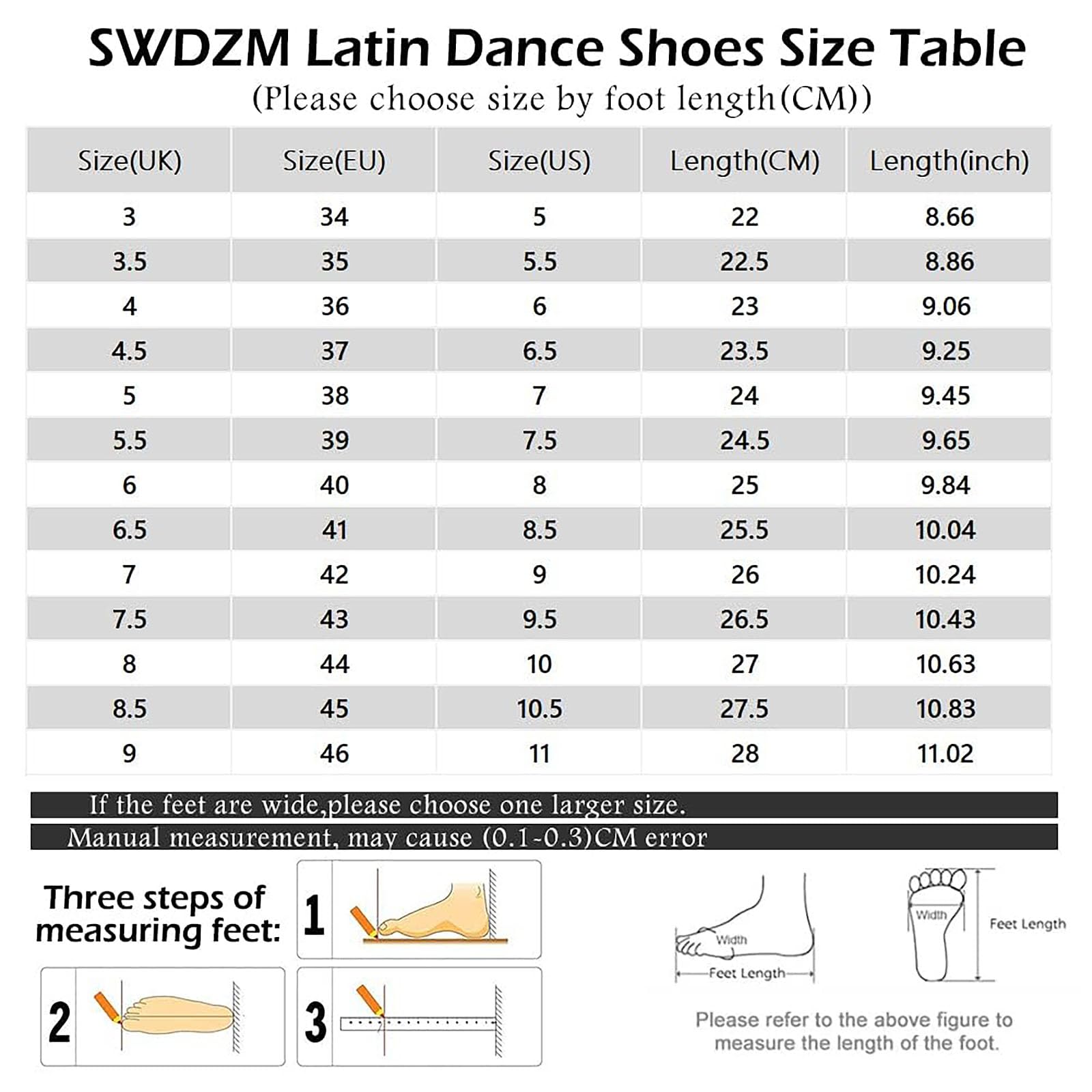 SWDZM Femmes&Homme Chaussure Danse Latine Bout Fermé Standard Salsa Ballroom Tango Chaussure