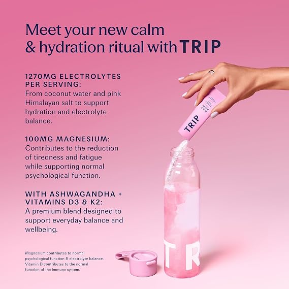 TRIP Calm Electrolyte Magnesium Powder, Variety Pack, 15 Sachets