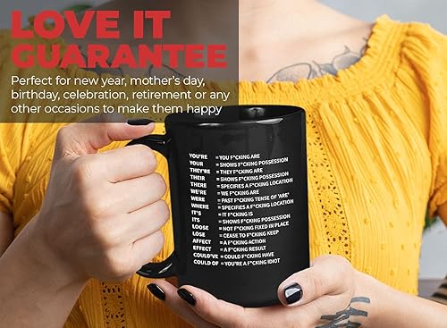 Miniatura 7 de Bubble Hugs Sarcasm - Taza de café de 15 onzas, Gramática enojada, nerd, broma de sarcasmo para adultos, compañero de trabajo, humor, mordaza,