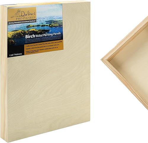 Da Vinci Pro Panel de madera de abedul de 1-58 pulgadas de profundidad, panel individual de 24 x 30 pulgadas, textura fina, resistente a la