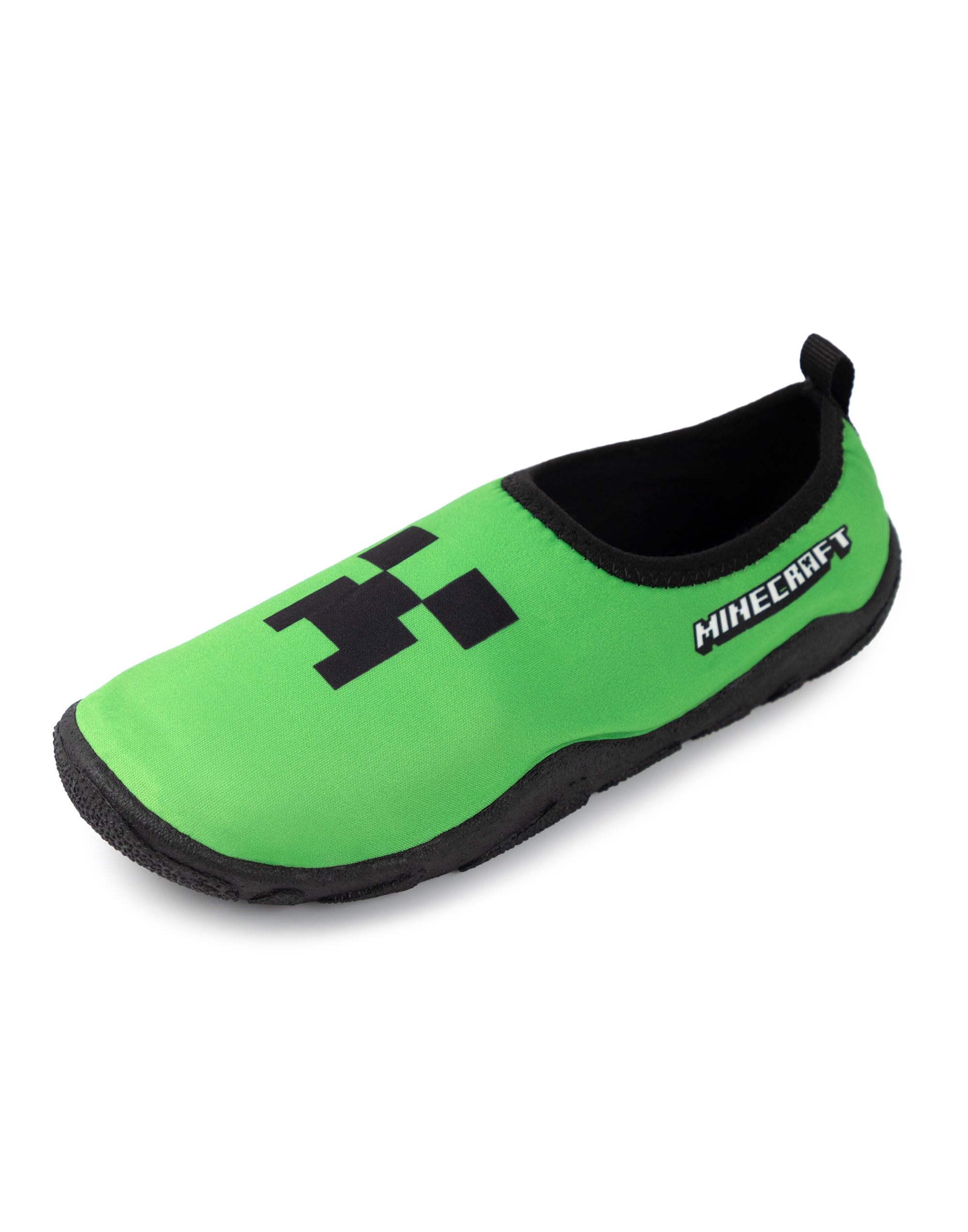 Minecraft Zapatos acuáticos Creeper en Verde | Calzado de baño sin Cordones para niño | Zapatos de Playa Ligeros para niños | Zapatos acuáticos con temática