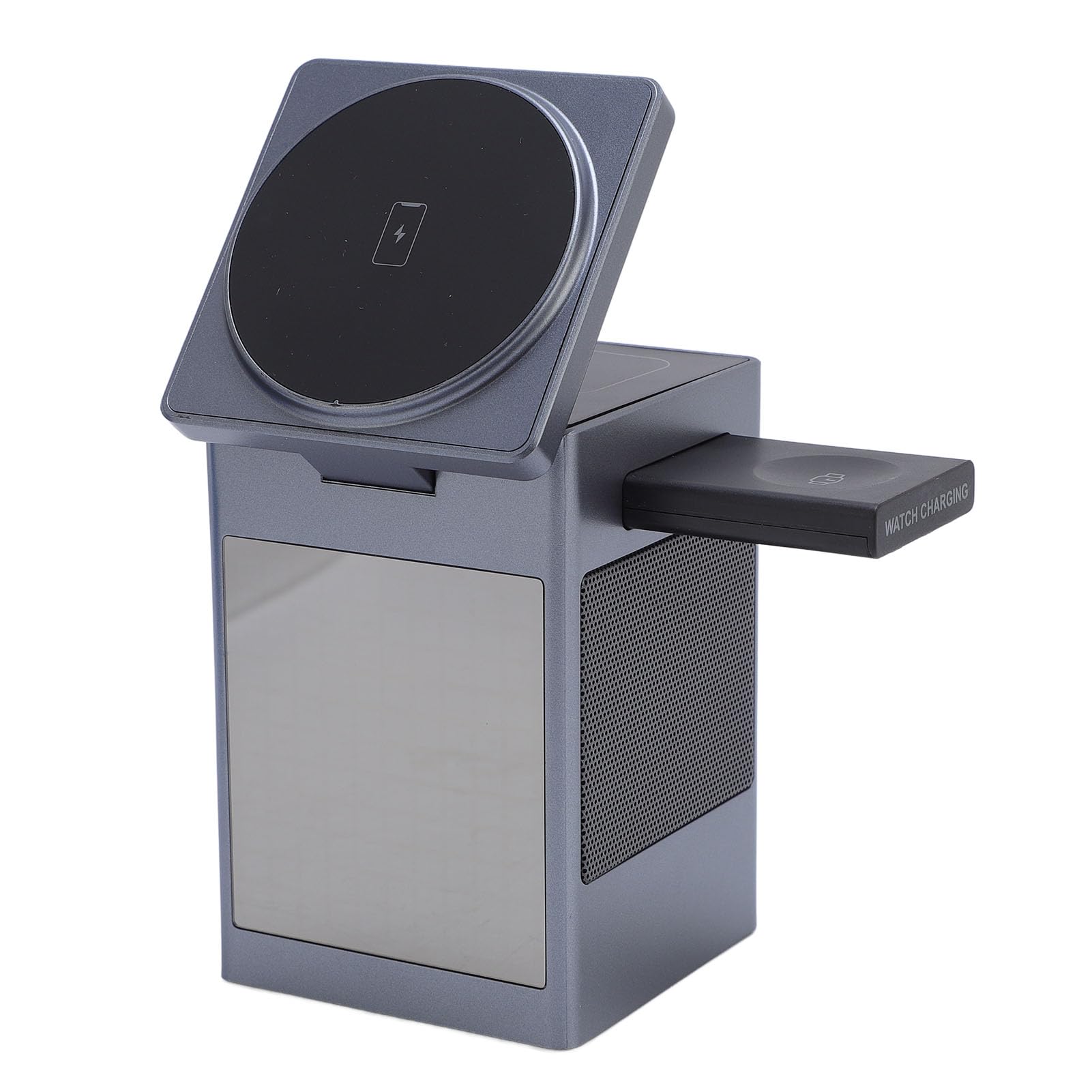 6 en 1 Station de Charge sans Fil avec Alarme à LED Charger de Téléphone Portable Magnétique BT 5.3 Anti-interférence pour Le Téléphone