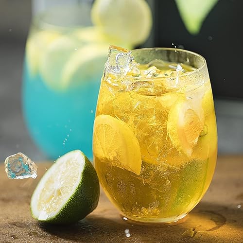 Miniatura 2 de KING CRYSTAL Copas de vino sin tallo de 19 onzas | Juego de 4 para vino tinto o blanco | Vasos para beber vasos para cóctel o fiesta de boda