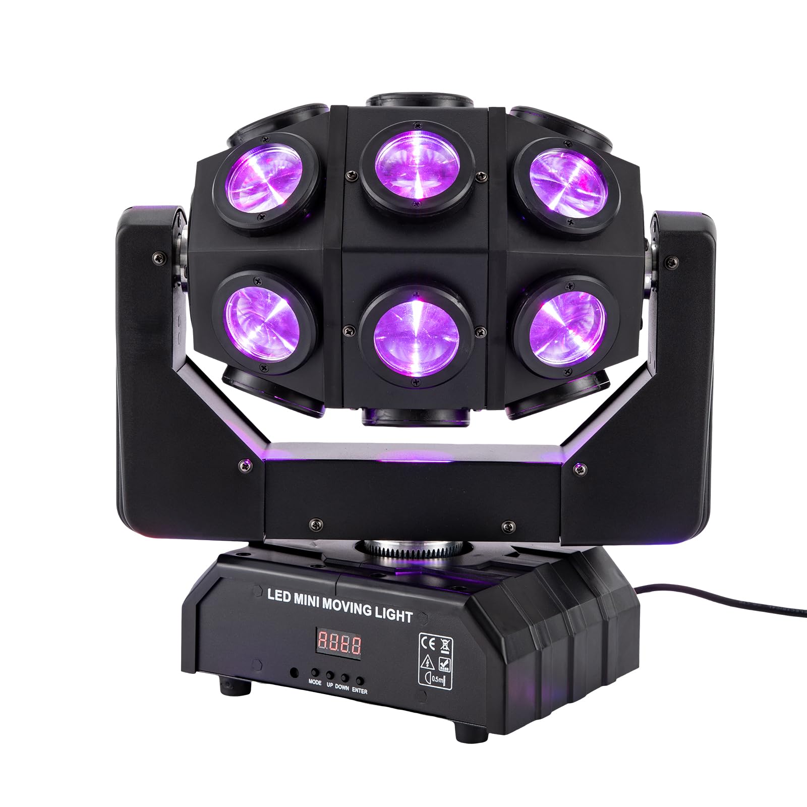 Moving Head 180W, LED Bühnenlicht mit 18 LED-Lampenperlen 4 in 1 RGBW-Muster Disco Licht dmx - 512 DJ Lichter für Diskotheken Geburtstagsfeiern Bars