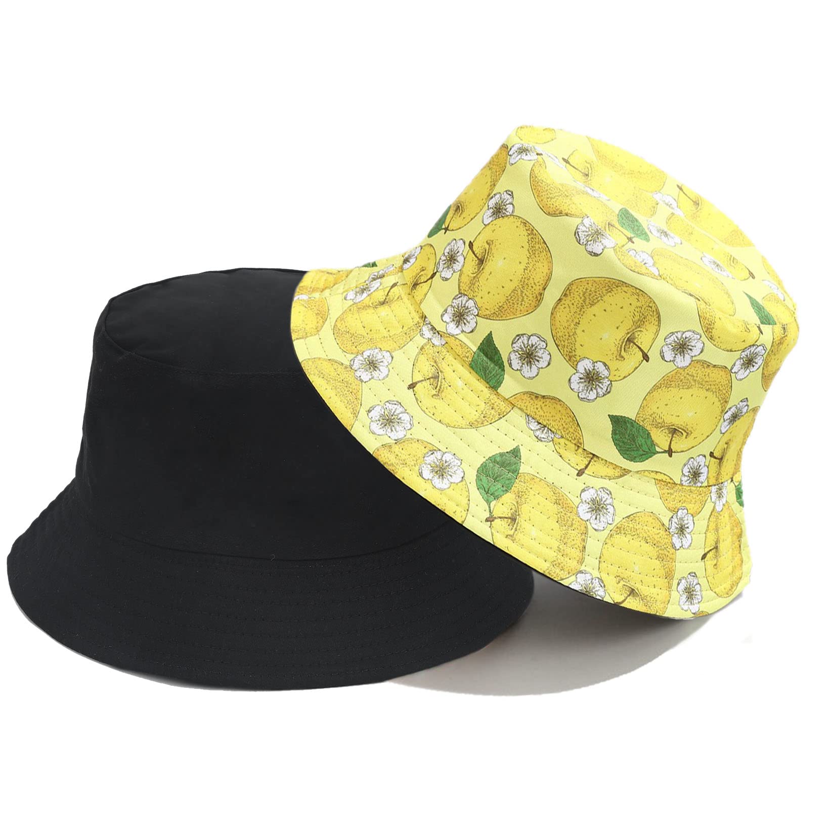 ArogheizArogheiz Bucket Hat for Women Double Sided Sun Hat Reversible Floral Fruit Print Fisherman Hat for Travel Beach Fishing Pool