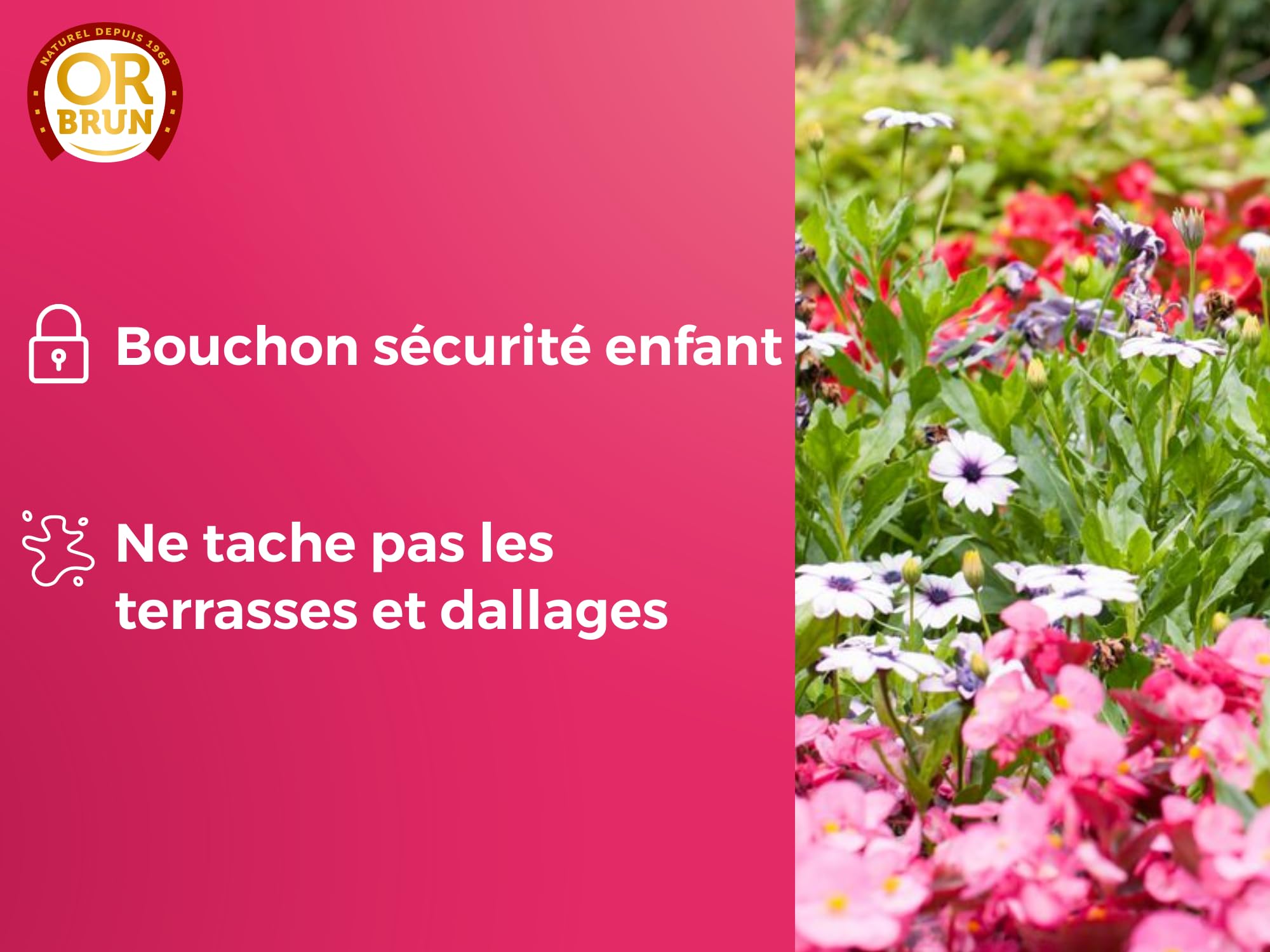 OR BRUN Engrais Fleurs - 250ml - Renforce Les Plantes & Améliore La Floraison - Fabriqué En France - Utilisable En Agriculture Biologique OBRECLFLEURS250