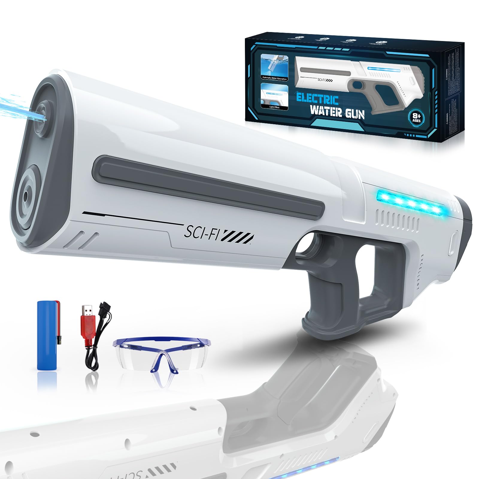 Pistolet à eau électrique enfant - JOULLI - Ice Rat - 1200mah - 10m de portée - lumière LED - rouge Pistolet à eau électrique enfant - JOULLI - Ice Rat - 1200mah - 10m de portée - lumière LED - rouge