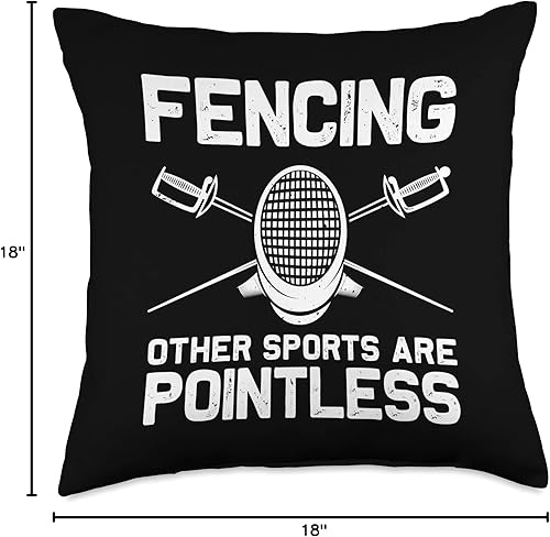Miniatura 6 de Best Fencing Gift Fencing Accessories & Stuff Divertido diseño para hombres, mujeres, niños, esgrima, cojín deportivo, 16 x 16 pulgadas, multicolor